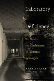 Cover of Laboratory of Deficiency, featuring a dark hallway and overlaid with the title of the book.